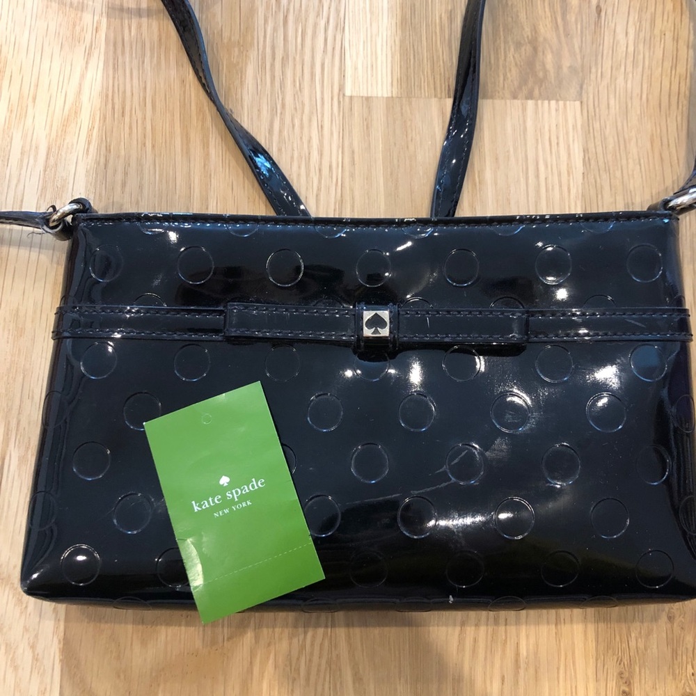 Kate Spade Amy black patent crossbody purse